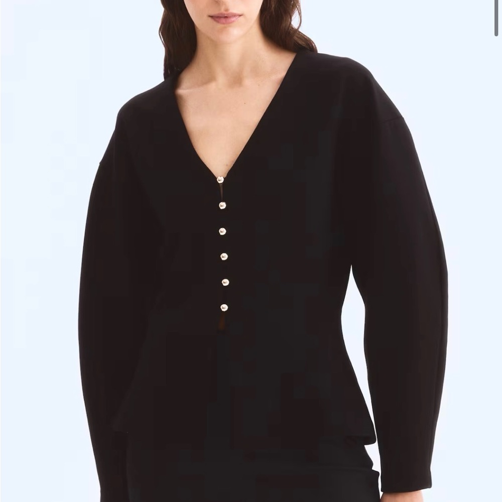 H&M Black Button-Up Top